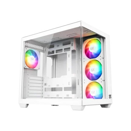 Gabinete Gamer TESSERACT X White XYZ 7 Veniladores ARGB