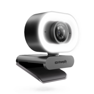 Streamplify CAM PLUS vista frontal con aro de luz