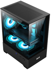 Chasis gamer Eva Cosmic 11M Black panel frontal e iluminación aRGB